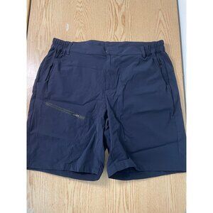 Men’s Lightweight Stretchy Athletic Shorts Zippered Pockets Black Size Large
